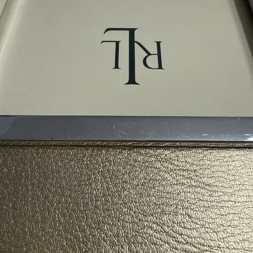 Vintage Ralph Lauren Mayfield Gold Leather Picture Frame 5x7 Silverplate